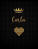 Carla: Black Personalized Lined Journal with Inspirational Quotes 1705985157 Book Cover