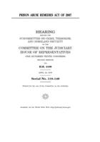 Prison Abuse Remedies Act of 2007 1704328462 Book Cover