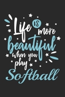 Life Is More Beautiful When You Play Softball: Funny Cool Softball Journal Notebook Workbook Diary Planner - 6x9 - 120 Blank Pages - Cute Gift For All Softball Players, Clubs, Teams, Softball Coaches  1660907225 Book Cover