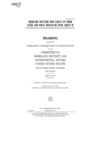 Medicare doctors who cheat on their taxes and what should be done about it B083XW61TZ Book Cover