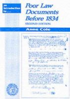 Poor Law Documents Before 1834 1860061273 Book Cover