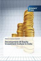 Development of Equity Investment Culture in India 3639516788 Book Cover
