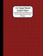 5x5 Quad Ruled Graph Paper. 8.5 X 11 Inches (21.6 X 27.9 CM). 100 Pages: 5x5 Grid Per Inch. Coordinate Paper, Math Graphing, Engineering and Geometry Paper. Squares Graph Paper with Red Background Cov 1794017038 Book Cover