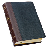 KJV Study Bible, Large Print Premium Full Grain Leather - Thumb Index, King James Version Holy Bible, Black/Burgundy 1642728942 Book Cover