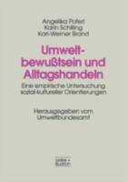 Umweltbewusstsein Und Alltagshandeln: Eine Empirische Untersuchung Sozial-Kultureller Orientierungen B00JVWAO0O Book Cover