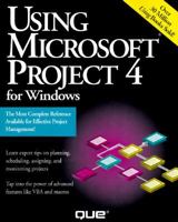 Using Microsoft Project 4 F/windows 1565295943 Book Cover