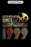 Composition Notebook: Legendary Since August 1999 20 Yrs Old Birthday Gift Journal/Notebook Blank Lined Ruled 6x9 100 Pages 1702183866 Book Cover