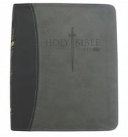 Holy Bible: King James Version Easy Reader (Kjver), Sword Bible, Personal Size, Black/Gray Duotone Leather Like 1936428083 Book Cover