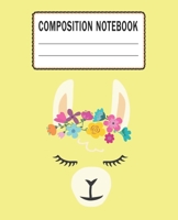 Composition Notebook: Beautiful Llama Themed Wide Ruled Composition Notebook For All Llama Lovers 1661179622 Book Cover