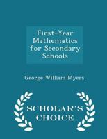 First-Year Mathematics for Secondary Schools 1017922756 Book Cover