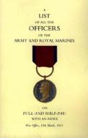 1815 List Of All The Officers Of The Army And Royal Marines On Full And Half Pay With An Index 1843429853 Book Cover