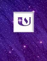 U: Monogram Initial U Universe Background and a Lot of Stars Notebook for the Woman, Kids, Children, Girl, Boy 8.5x11 1091039569 Book Cover