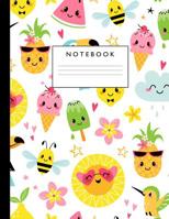 Notebook: Cute Lined Journal Ruled Composition Note Book to Draw and Write In - School Supplies for Elementary, Highschool and College (8.5 x 11 Size 100 Writing Pages) Cover Design 264 1080880879 Book Cover