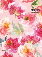 2020-2024 Five Year Planner: Five Year Monthly Planner 8.5 x 11 with Floral Cover (Hardcover) 1087851262 Book Cover