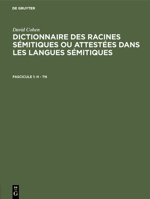 Dictionnaire des Racines Sémitiques ou Attestées dans les Langues Sémitiques 3111208370 Book Cover