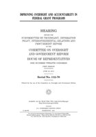 Improving oversight and accountability in federal grant programs 1700923196 Book Cover