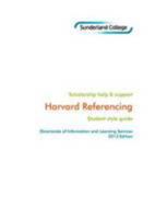 Harvard Referencing: Student Style Guide: Scholarship help and support 0956603629 Book Cover