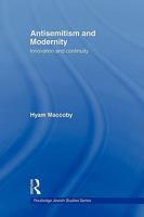 Antisemitism & Modernity: Innovation & Continuity (Jewish Studies) 0415553881 Book Cover