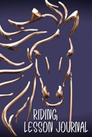 Riding Lesson Journal: Gold and Purple Horse Logbook for Horseback Riding Lessons | Great Gift for all Horse Lovers! 1697402232 Book Cover
