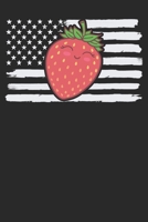 Gift Notebook: Strawberry USA Flag 6x9 Dot Grid 120 Pages 1709694971 Book Cover