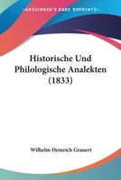 Historische Und Philologische Analekten (1833) 1271410966 Book Cover