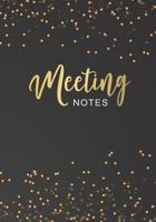 Meeting Notes: Black Cover Business Notebook for Meetings and Organizer Taking Minutes Record Log Book Action Items & Notes Secretary Logbook Journal 109691073X Book Cover