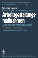 Psychologische Bewertung Von Arbeitsgestaltungsmassnahmen: Ziele Und Bewertungsmassstabe 3642954383 Book Cover