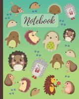 Notebook: Cute Hedgehogs Cartoon Cover - Lined Notebook, Diary, Track, Log & Journal - Gift for Boys Girls Teens Men Women Who Love Hedgehog (8x10 120 Pages) 1073512827 Book Cover