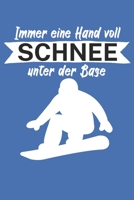 Immer eine Hand voll Schnee unter der Base: Snowboardlogbuch/Pistenlogbuch für Snowboardfahrer auf der Piste. 120 Seiten mit Seitenzahlen. Für Notizen ... des Snowboard Ausflugs. (German Edition) 165076197X Book Cover