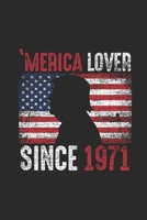 Merica Lover Since 1971: Small Lined Notebook (6 X 9 -120 Pages) - Gift Idea For American, American Flag and Birthday 1695824121 Book Cover