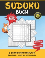 Sudoku Buch: Band Nr.1 - Rätselbuch Erwachsene mit 2 Schwierigkeitsstufen - 500 Spiele von leicht bis mittelschwer - Rätselmix mit unterschiedlichem ... Geschenkidee für Rätsel Fans B088BLKXP9 Book Cover