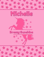 Michelle Breezy Sunshine: Personalized Draw & Write Book with Her Unicorn Name - Word/Vocabulary List Included for Story Writing 1711896667 Book Cover