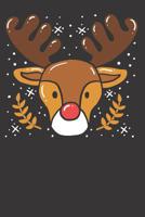 Moose Christmas Notebook: Moose Reindeer Christmas Snow Rudolph 6x9 Dot Grid Dotted 120 Pages for School College 1079770267 Book Cover
