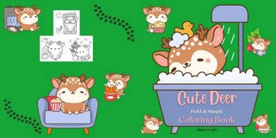 Cute Deer: Bold & Simple Coloring Book 1967108137 Book Cover