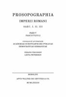 Prosopographia Imperii Romani Saeculi I. Ii. Iii.: Pars V, Fascicluls 2 (M) 3110089025 Book Cover