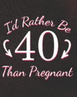 I'd Rather Be 40 Than Pregnant: Funny 40th Birthday Planner (Gag Gifts for Adults) 1691746797 Book Cover
