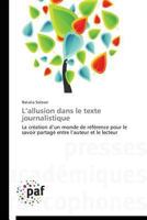 L Allusion Dans Le Texte Journalistique 3841627706 Book Cover