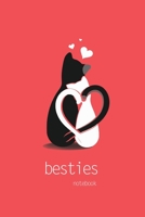 Besties Notebook, Blank Write-in Journal, Dotted Lines, Wide Ruled, Medium (A5) 6 x 9 Inches (Pink) 1714382281 Book Cover