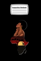 Composition Notebook: Africa Map with Beutiful Afro Woman 1706223064 Book Cover