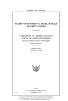 Status of efforts to develop Iraqi security forces / 1691448060 Book Cover