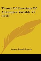 Theory Of Functions Of A Complex Variable V2 0548809496 Book Cover