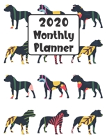 2020 Monthly Planner: Pitbull Dog 12 Month Planner Calendar Organizer Agenda with Habit Tracker, Notes, Address, Password, & Dot Grid Pages 1692479695 Book Cover