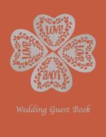 Wedding Guest Book: Soft cover with Melon background and cream love hearts, 110 pages 8.5x11 1718618484 Book Cover