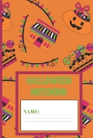 Halloween Notebook: Halloween gifts for women, men, kids, adults and girls: cute Tahiti Gold pumpkin pattern blank Lined notebook/Journal to write in. 1691108618 Book Cover