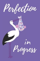 Perfection in Progress: Cute Purple Journal for Expectant Mothers. Blank Lined Notebook/Diary Perfect Gender Neutral Gift for Baby Shower, Surprise Pregnancy Announcement, Gender Reveal B083XVH7NV Book Cover