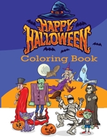 Happy Halloween coloring book: An Adult Coloring Book with Beautiful Halloween, Adorable Animals, Spooky Characters, and Relaxing Fall Designs B08JW6BFQC Book Cover