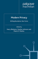 Modern Privacy: Shifting Boundaries, New Forms 0230246117 Book Cover
