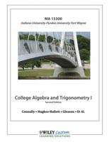 College Algebra and Trigonometry 1 1118168569 Book Cover