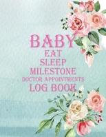 Baby eat sleep diapers doctor appointments Log Book: Vintage flower watercolor cover design for baby feeding tracker, keep track milestone, doctor ... changing, immunizations log, baby daily log B083XVDXVH Book Cover
