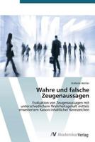 Wahre Und Falsche Zeugenaussagen 3639390741 Book Cover